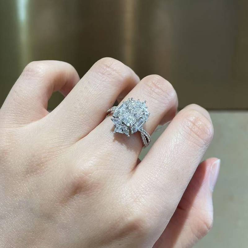 雷迪恩S925银镀白金定制选款主石Moissanite2.0ct/副石高碳钻